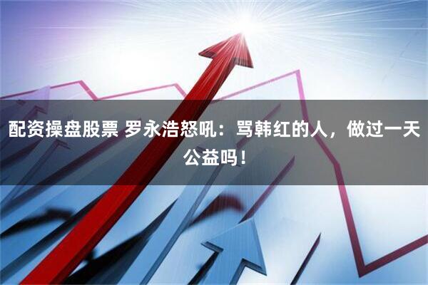 配资操盘股票 罗永浩怒吼：骂韩红的人，做过一天公益吗！