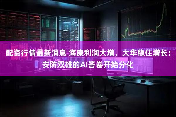 配资行情最新消息 海康利润大增，大华稳住增长：安防双雄的AI答卷开始分化